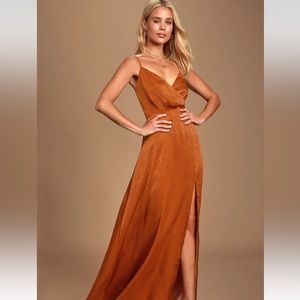 LULUS Constantine Rust Orange Maxi Dress